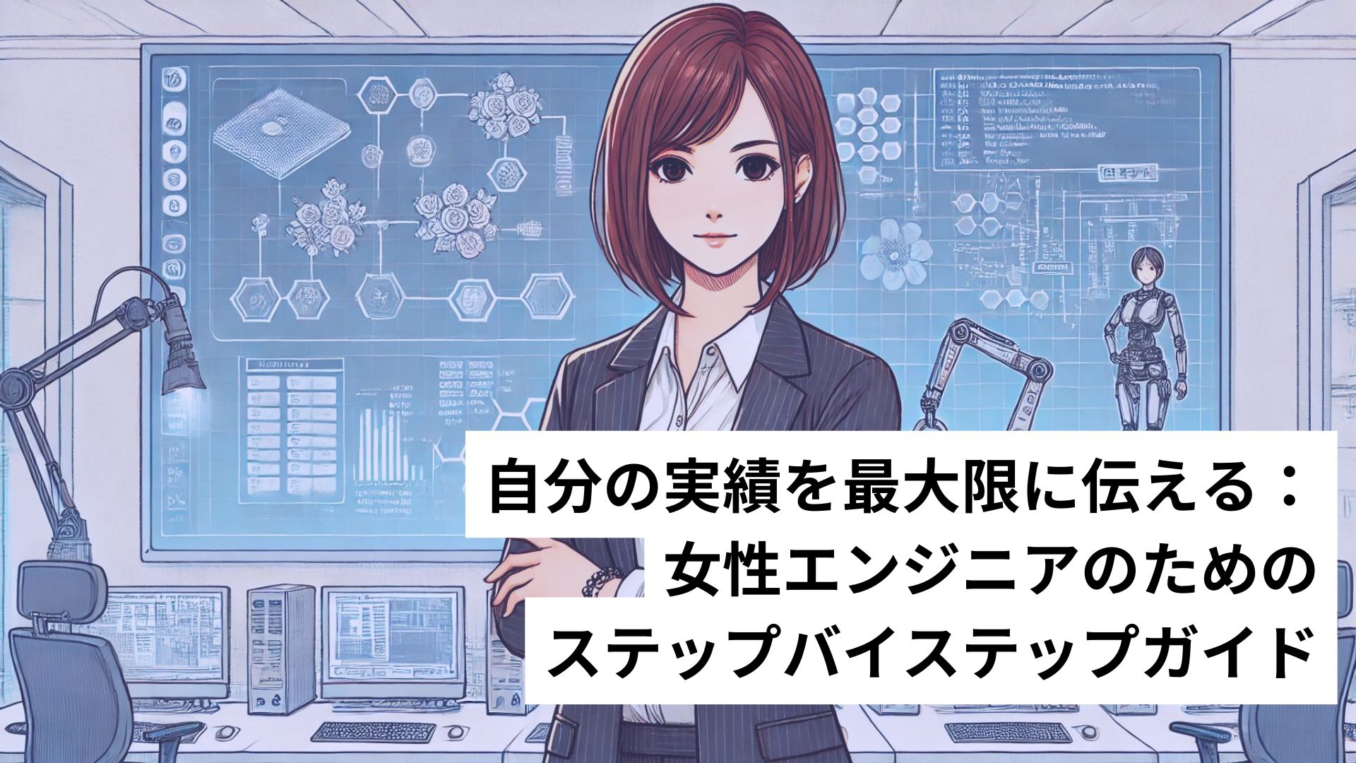 スーツを着た女性が腕を組んでこちらを見つめる様子